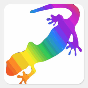Sticker Carré Salamandre striée arc-en-ciel