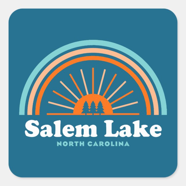 Sticker Carré Salem Lake North Carolina Rainbow (Devant)