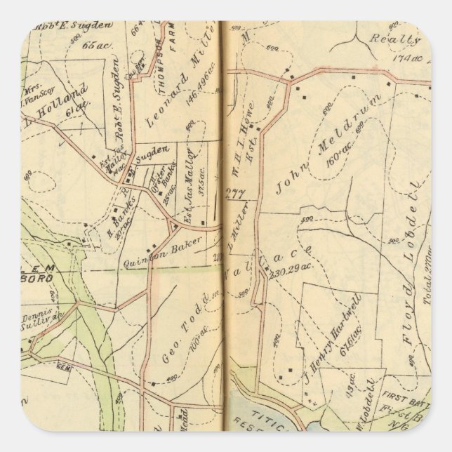 Sticker Carré Salem, New York (Devant)