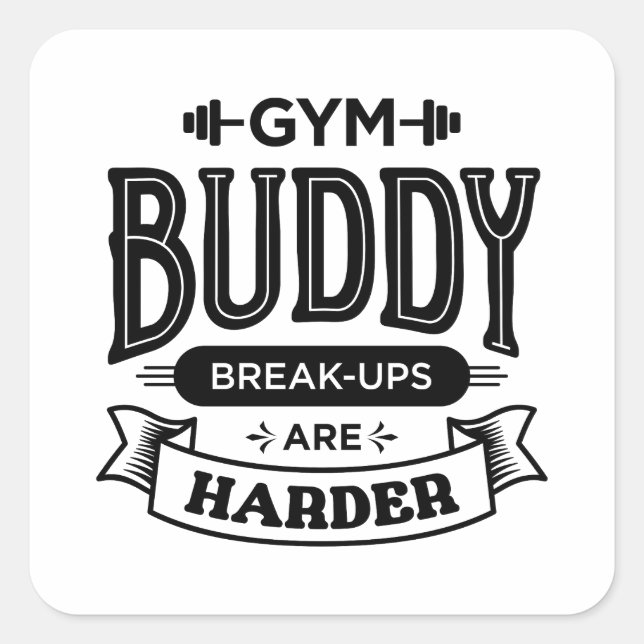 Sticker Carré salle de gym bro rat fitness entraînement briser b (Devant)