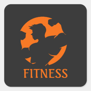 Sticker Carré Salle de sport élégante Fitness sueur maintenant é