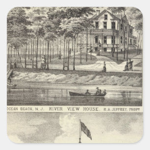 Sticker Carré Salle éducative, Asbury Park et River View House