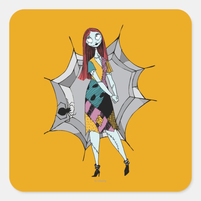 Sticker Carré Sally in Spider Web (Devant)