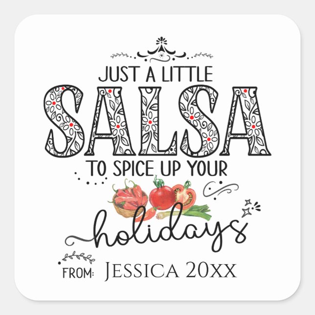 Sticker Carré Salsa Spice Up Your Vacances Floral Rouge (Devant)