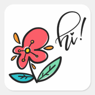 Sticker Carré Salut