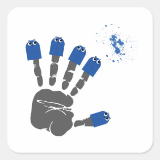 Sticker Carré Salut cinq