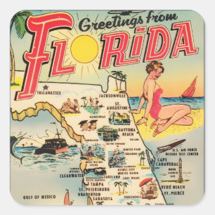 Sticker Carré Salutations de Floride