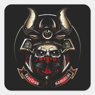 Sticker Carré Samurai sans peur
