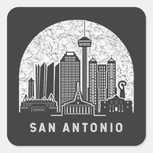 Sticker Carré San Antonio Texas Vintage