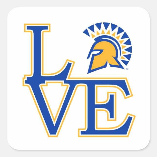 Sticker Carré San Jose State Love (Devant)