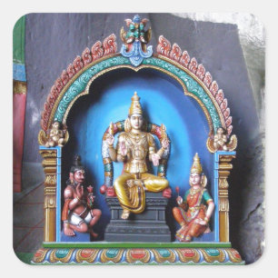 Sticker Carré Sanctuaire hindou, grottes de Batu