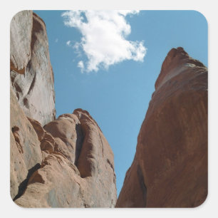 Sticker Carré Sandstone Rock Fins Utah Desert Photo