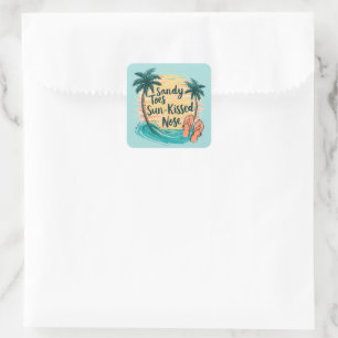 Sticker Carré Sandy Toes Soleil Baisé Nez Plage Esthétique