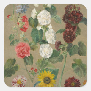 Sticker Carré Sans titre (Fleurs) (huile à bord)