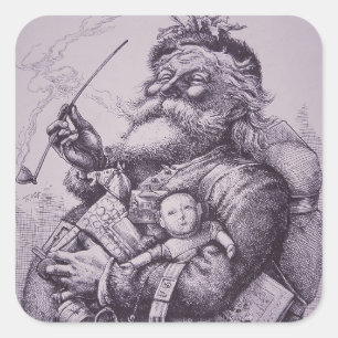 Sticker Carré Santa Claus