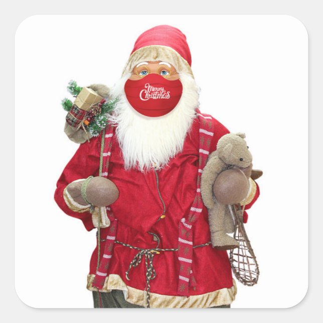 Sticker Carré Santa Claus Face Mask (Devant)