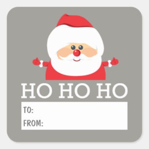 Sticker Carré Santa Claus HO HO HO