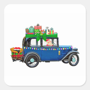 Sticker Carré Santa Claus Jalopy