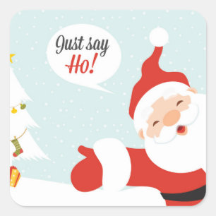 Sticker Carré Santa Claus - juste dire go