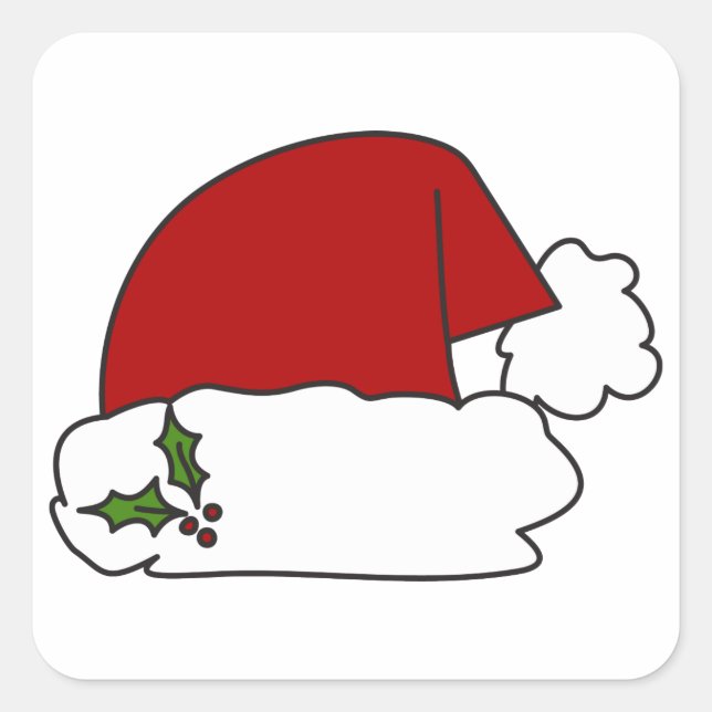 Sticker Carré Santa Hat (Devant)