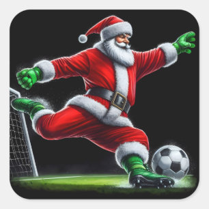 Sticker Carré Santa marque des buts lors du match de foot de la 