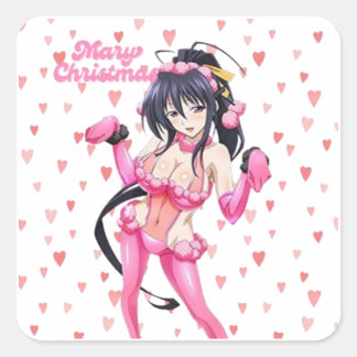 Sticker Carré Santa Sexy Mariage de Noël Rose Anime Diva