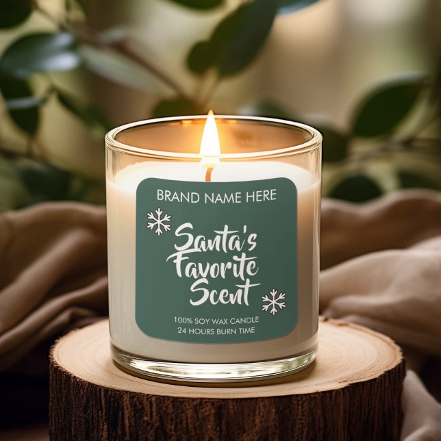 Sticker Carré Santa's Favorite Scent | Modern Candle Labels (Créateur téléchargé)