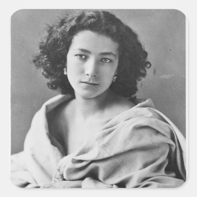 Sticker Carré Sarah Bernhardt en costume, vers 1860 (Devant)