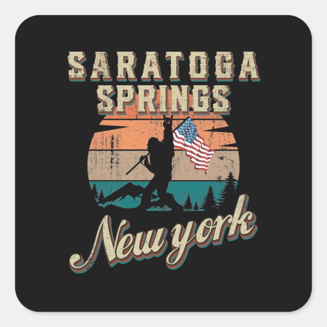 Sticker Carré Saratoga Springs New York (Devant)