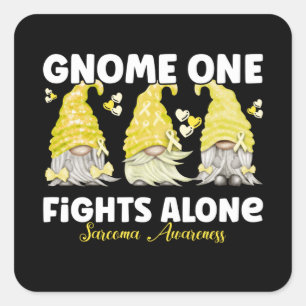Sticker Carré Sarcome Cancer Sensibilisation Gnome Jaune