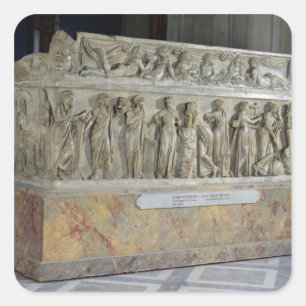 Sticker Carré Sarcophage à la frise des Neuf Muses