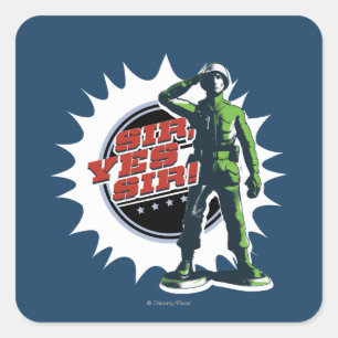 Sticker Carré Sarge de l'Armée : Monsieur, Oui, Monsieur !