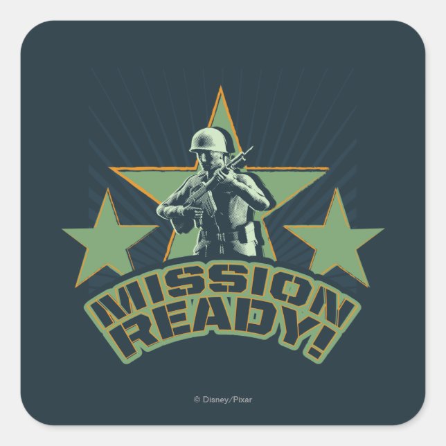 Sticker Carré Sarge de l'armée : prêt à la mission (Devant)