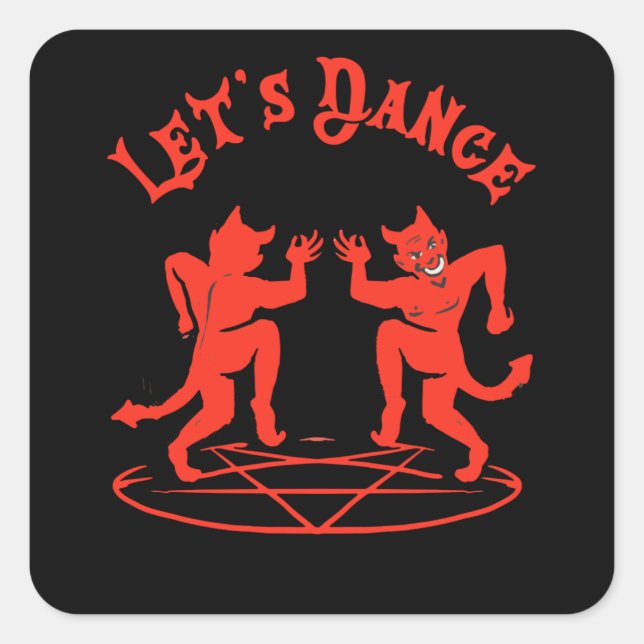 Sticker Carré Satan Dance Baphomet Satanisme occulte (Devant)