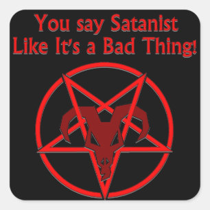 Sticker Carré Satanist Bad Thing Dark Humour Chèvre Pentacle