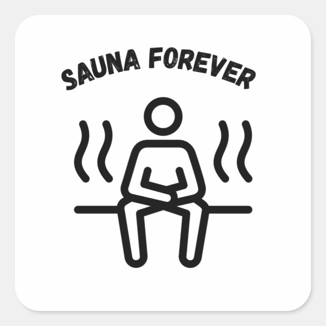 Sticker Carré Sauna Saunas Forever (Devant)