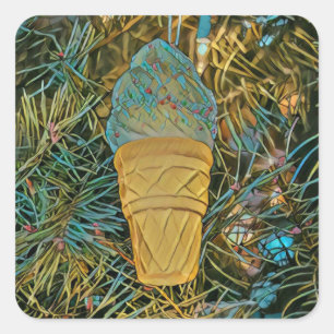 Sticker Carré Saupoudrer de crème glacée