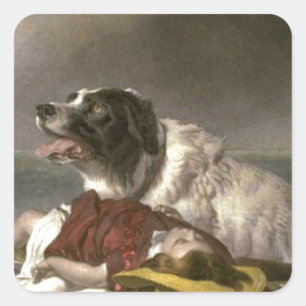 Sticker Carré Sauvé par Edwin Henry Landseer