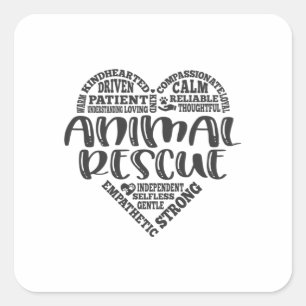 Sticker Carré sauvetage animal, adoption, accueil animal