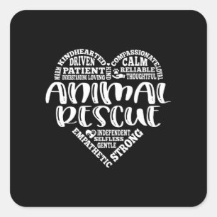 Sticker Carré sauvetage animal, adoption, accueil animal
