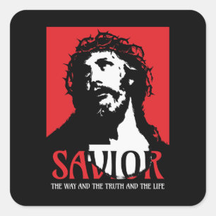 Sticker Carré Sauveur La Voie La Vérité et la Vie