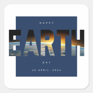 Sticker Carré Sauvez la planète Végone Chaque jour est Jour des