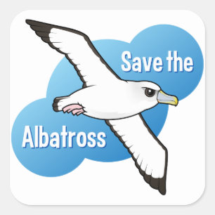 Sticker Carré Sauvez l'albatros (le vol)