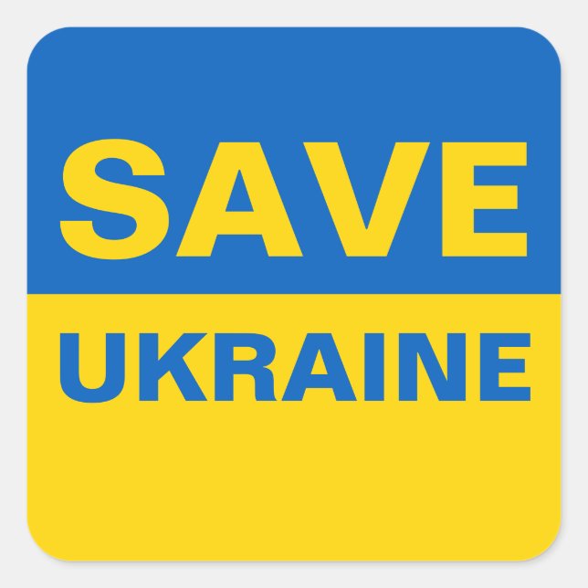 Sticker Carré Sauvez le drapeau ukrainien (Devant)