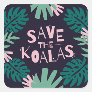 Sticker Carré Sauvez Les Koalas