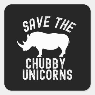 Sticker Carré Sauvez les licornes de Chubby