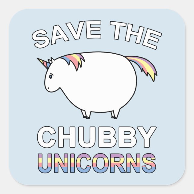 Sticker Carré Save The Chubby Unicorns (Devant)