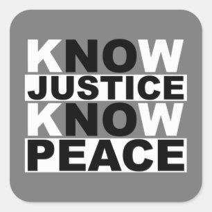 STICKER CARRÉ SAVOIR LA JUSTICE CONNAÎTRE LA PAIX