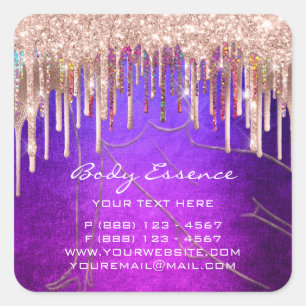 Sticker Carré Savon Balm Cosmetique Corps Rose Rose