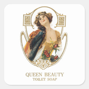 Sticker Carré Savon toilette Queen Beauty